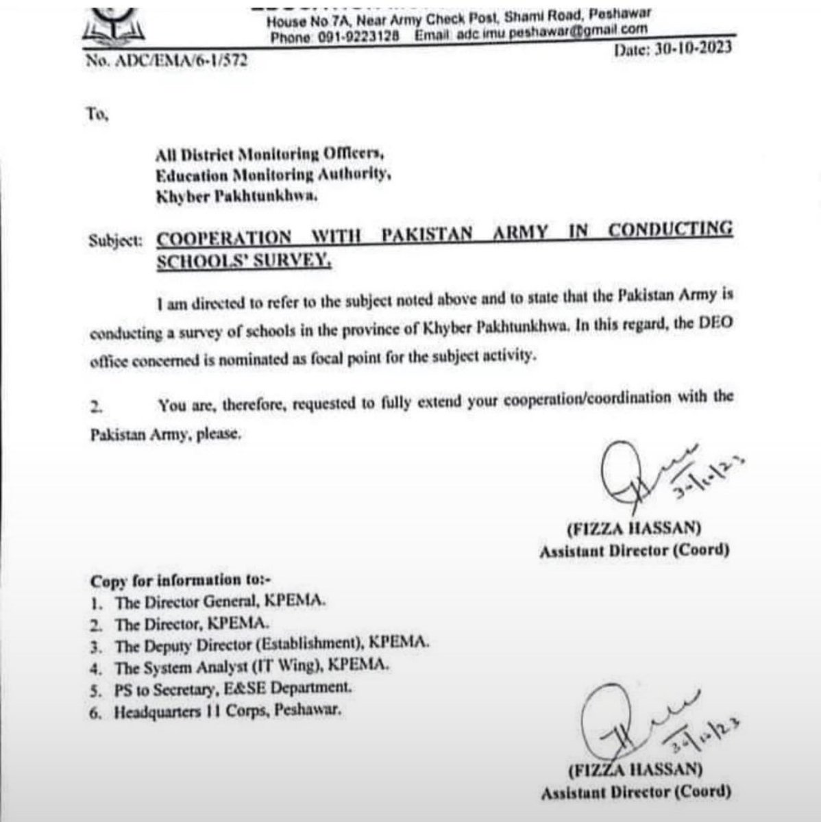 الرٹ  ‼️ 🆘🚨
خیبر پختونخواہ کے تمام سرکاری سکولوں کو فوج کے حوالے کرنے کا نوٹیفیکیشن جاری۔