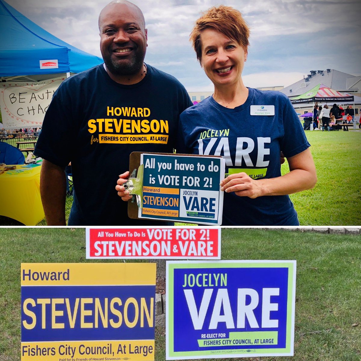 VareForFishers's tweet photo. For City Council At-Large, vote for ONLY 2 to support Stevenson + Vare for City Council At Large.
#VoteVare #VoteStevenson #VoteFor2 @hlstevenson2 https://t.co/Wpeh8cSOkp