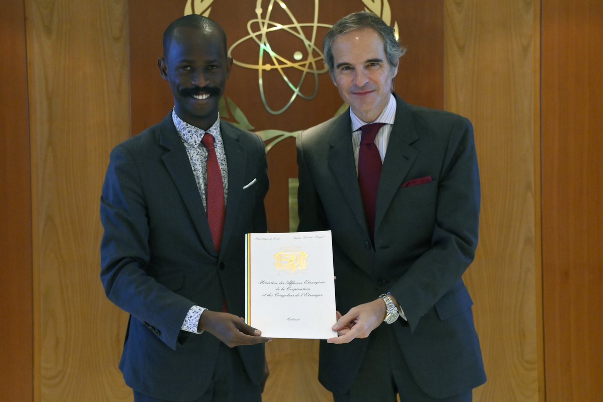 rafaelmgrossi's tweet photo. Congo-Brazzaville ratification of A/CPPNM is an important step towards harnessing nuclear technology benefits in that country. @IAEAorg looks forward to further support Congo-Brazzaville as shown recently at #3BasinsSummit. Thank you Gaspard Liyoko Mboyo. https://t.co/dTPvJvYfrE