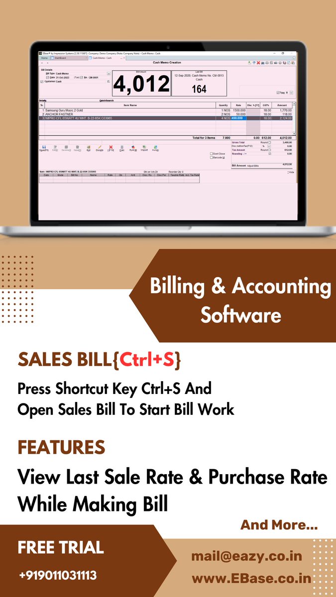 exceltotally's tweet image. #Excel  #FinanceManagement #FinanceTools #FinancialAccounting #FinancialManagement #FreeTrialOffer #GSTR #Invoicing #InvoicingMadeEasy #InvoicingSystem #InventoryManagement #IRN #LedgerMaintenance #POSBilling #ProfessionalInvoices #ProformaInvoice #PurchaseBill #QRCODE #Quotation