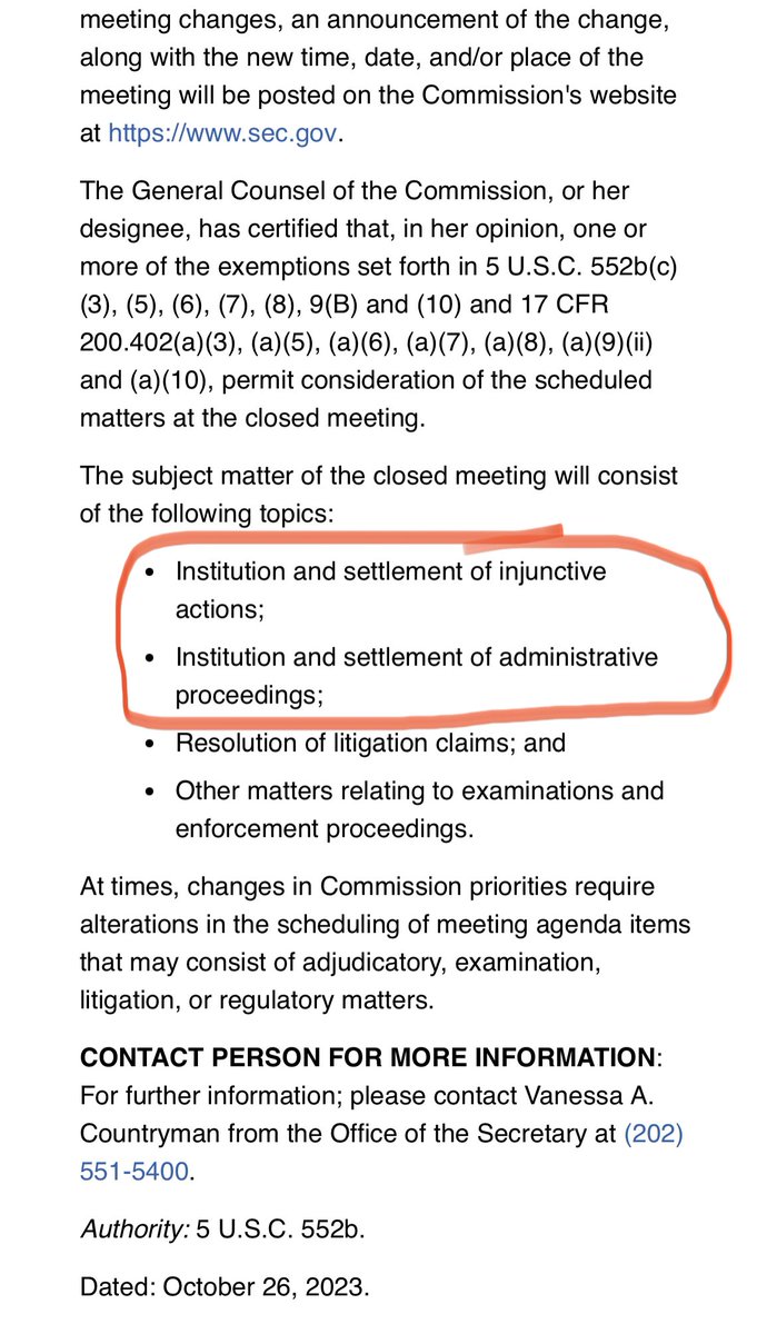 _Crypto_Barbie's tweet photo. New SEC meeting at November 2, 2023 

Weird coincidence again that Judge Torres ordered the parties, #Ripple and the SEC, to jointly suggest a briefing schedule by November 9.

Will there be a settlement on the way? 

Source: https://t.co/TZDmtzMyiA https://t.co/7FBGQ6jZr9