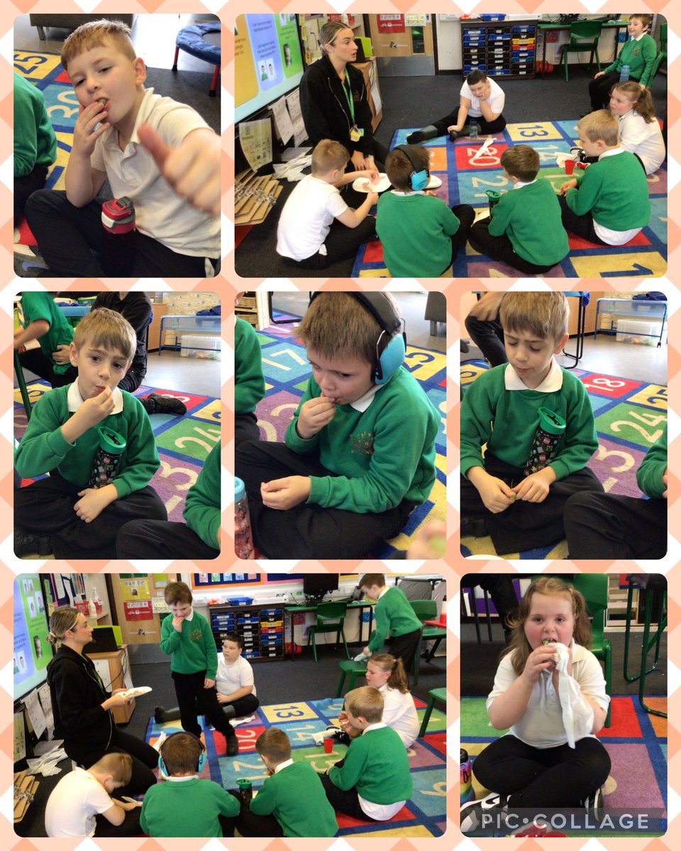 AbbeysL2's tweet image. As part of our #expressphase we have tasted lots of different healthy foods! Pomegranate seeds were a favourite but we weren’t so keen on celery! 🍇