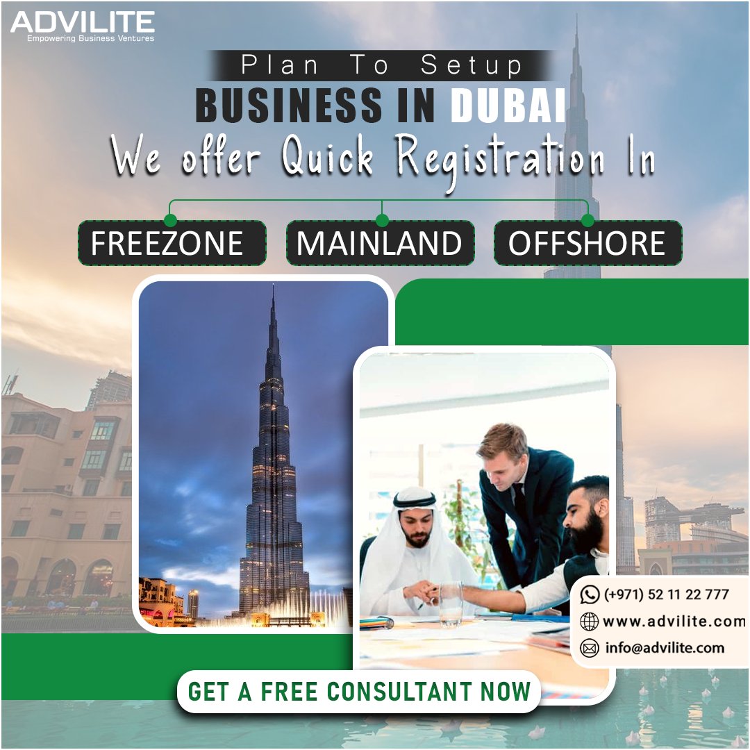 advilite's tweet photo. Ready to Launch Your Business in Dubai? 🚀 We specialize in seamless registrations for Freezone, Mainland, and Offshore setups. Connect with a Free Consultant today!
#advilite #freezone #mainland #offshore #dubai #UAEBusiness #businessuae #businessservicesolutions https://t.co/RKjhbsiMut