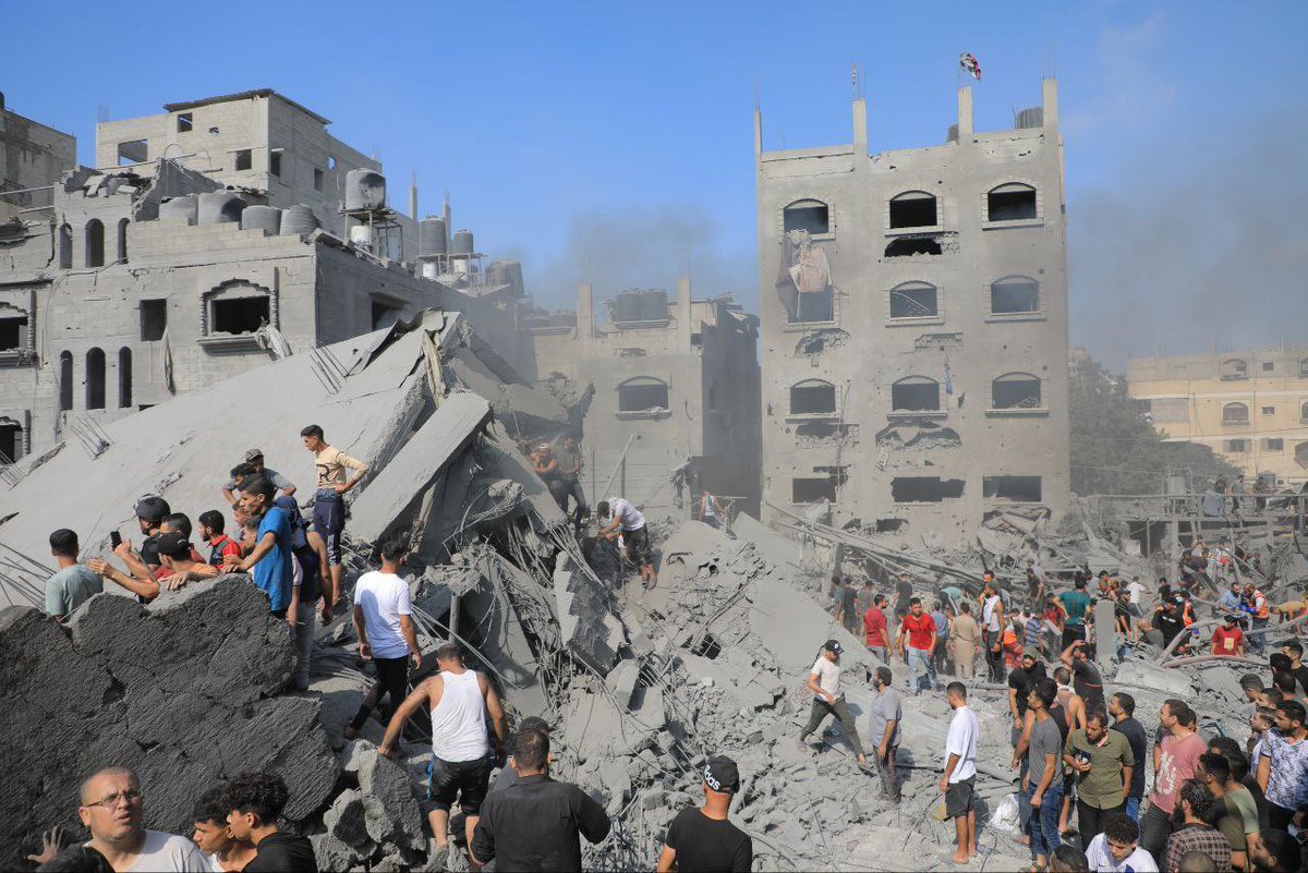 Timesofgaza's tweet photo. In less than 24 hours, lsraeli warplanes commit a second atrocity in Jabalia camp, northern Gaza Strip. https://t.co/XFDxL6izgH