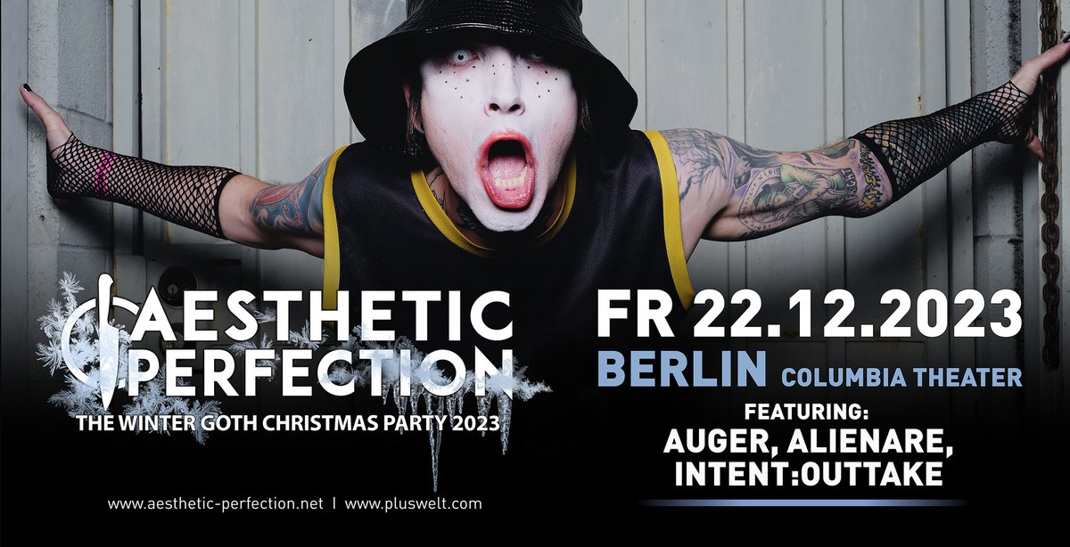 AugerOfficial's tweet photo. <i> NEW AUGER SHOW! - BERLIN (DE) - FRIDAY 22ND DEC 2023 - Where we get to share a stage again with @daniel_graves of #aestheticperfection. Advance tickets via : @deinetickets_de @columbiaberlin #Berlin #wintergothtour :-) #Auger #Darkrock #pluswelt @pluswelt <i> https://t.co/GuW6Pl3Ovt