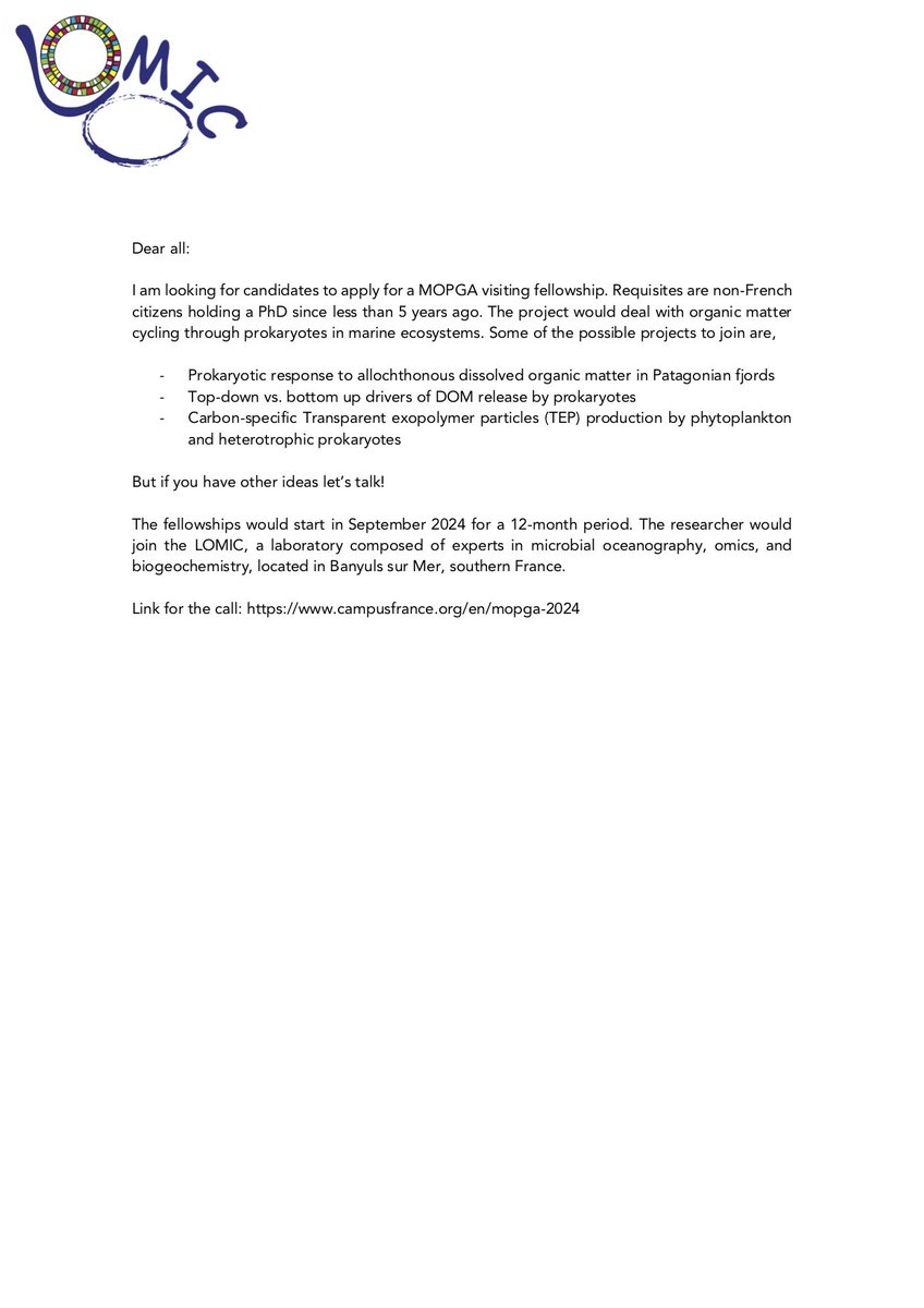 ortegaretuerta's tweet photo. Are you a non-French ECR and want to join the @LOMIC_UMR7621 for one year? The mopga call for visiting fellowships is open https://t.co/IcMsWzm9uB https://t.co/SngVs53Dh5