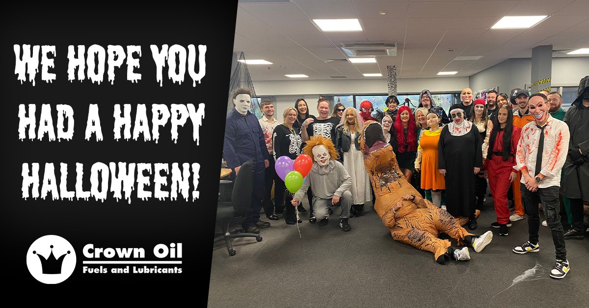 We hope you all enjoyed a Happy Halloween! Our team love spooky season and got creative with their costumes this year. From dinosaurs to nuns to horror film favourites, they made the Halloween of 2023 one to remember here at Crown Oil! #halloween #spookyseason #teambuilding