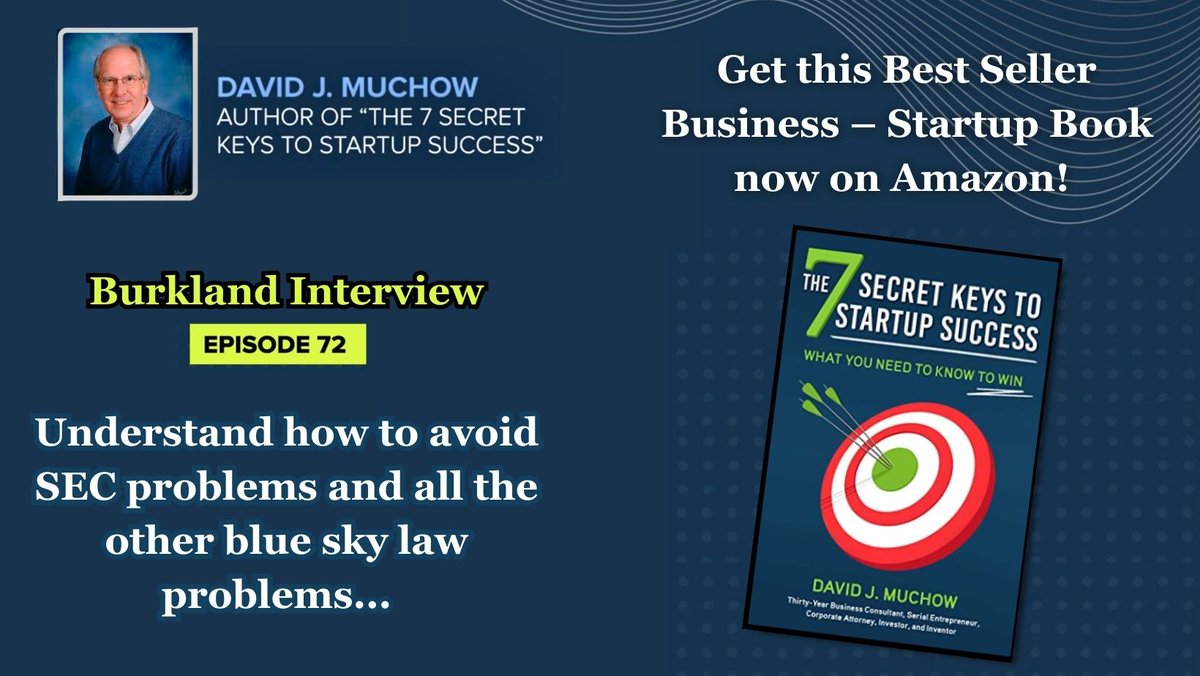 DMuchowAuthor's tweet photo. Managing Business Challenges: Funds, Legalities, and Success with David J. Muchow 
https://t.co/PPs7Cun4YE 

#DavidMuchow #Author #Attorney #7SecretKeys #Startup #Success #ScooterMagee #business #entrepreneur #smallbusiness #entrepreneurship #businessowner #goals # https://t.co/OS3HsvzQWl