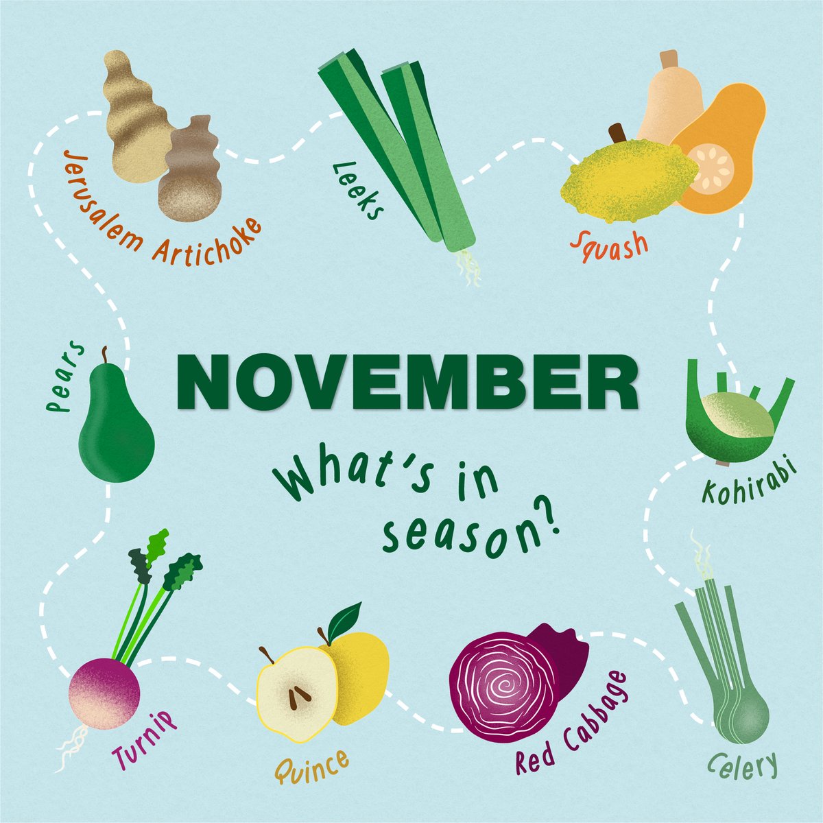 The nights are drawing in but the #seasonal fruit and veg keeps your mealtime colourful.  Vibrant root vegetables make perfect ingredients for warming stews, soups and tagines. Add flavour with seasonal herbs like rosemary and sage.
#FoodSavvy #EatLocal #LetsWasteLess