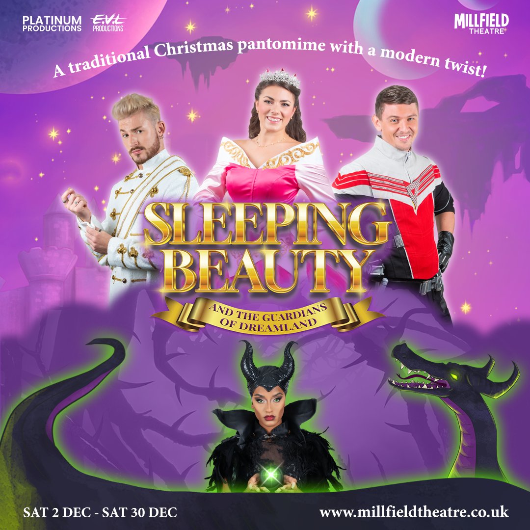 Sleeping Beauty and the Guardians of Dreamland is coming to Millfield Theatre this Christmas! 🎭

Join us for a magical and fun-filled adventure through Dreamland, where Sleeping Beauty must defeat the evil Baddie with the help of the Guardians. 🛡️

 millfieldtheatre.co.uk