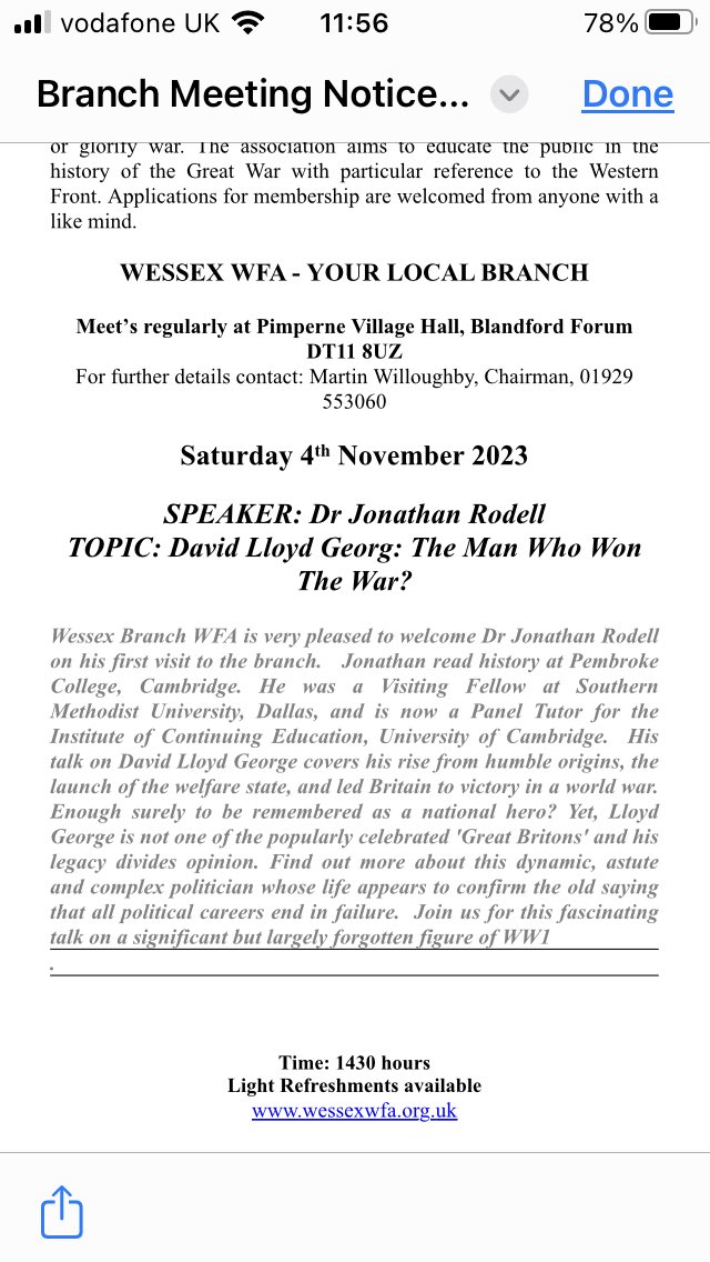 Please find attached the meeting notice for our next meeting on the 4th November 2023.  I am sure this will be a very interesting talk on one of the significant political figures of the time <a href="/TheWFA/">Western Front Association</a> <a href="/militaryhistori/">Dr Peter Caddick-Adams #StandwithUkraine</a> @ProfGSheffield