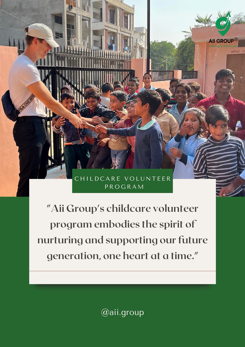 Internships_AII's tweet photo. Join us on a heartwarming journey as we nurture the future with Aii Group's incredible childcare volunteer program!

DM us to get the application form with fee and other relevant information.

#ChildcareVolunteers #AiiGroupCares #MakeADifference  #SpreadKindness #ChildhoodDreams https://t.co/VL8TDOjH3e