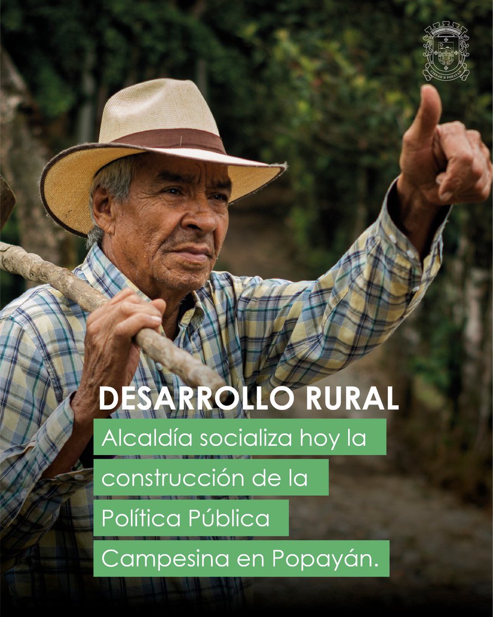 jclopezcastri's tweet photo. #EsNoticia | Junto a productores y emprendedores rurales se realizará este evento de socialización, que  fortalecerá la labor del campesinado y los procesos productivos en Popayán. El encuentro se realizará hoy miércoles desde las 8:00 a.m. en la Alcaldía, auditorio #2 del CAM. https://t.co/kpO3IcfKiT