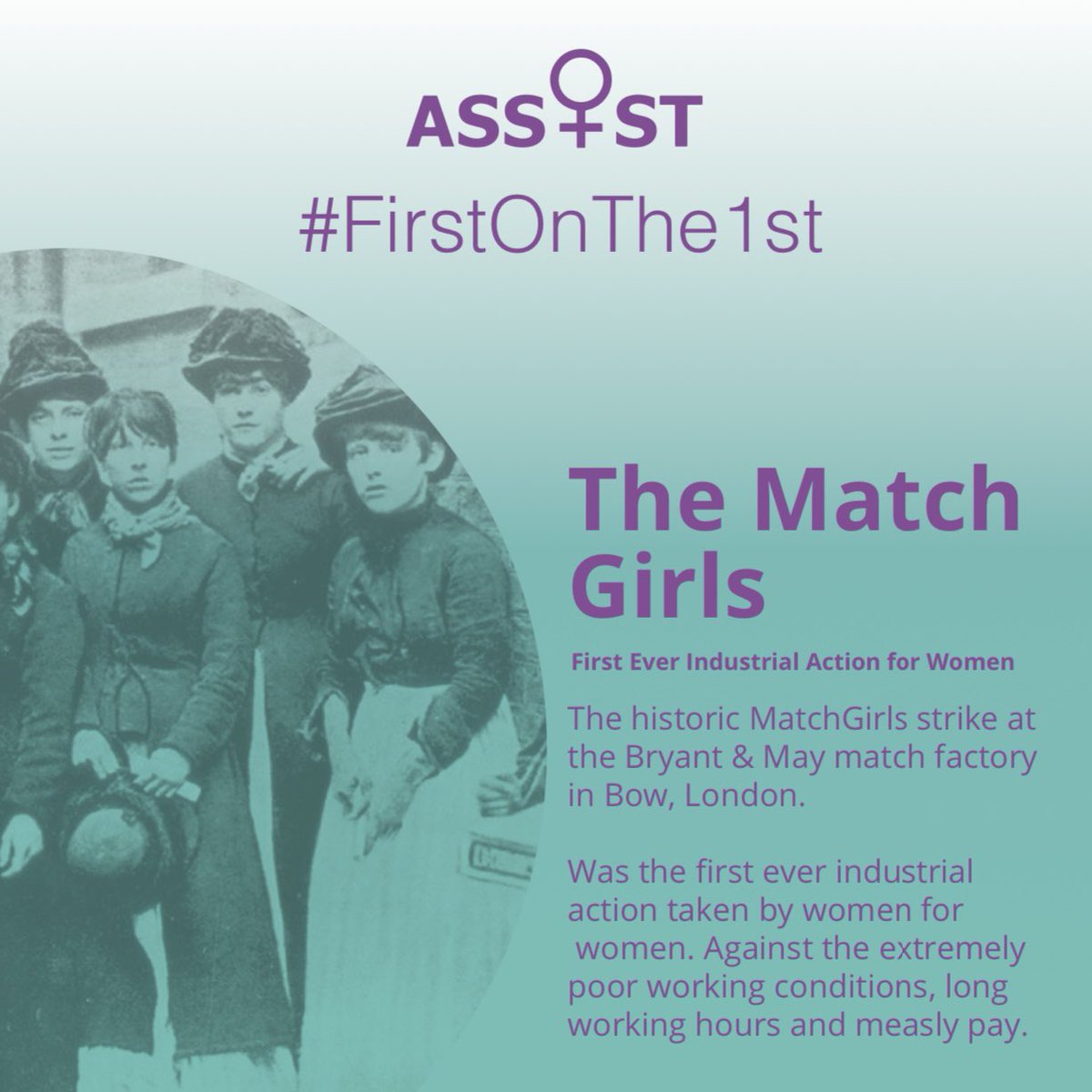 ⭐️ #firstonthe1st ⭐️

It’s November! 

This month we are honouring the Match Girls, who organised the first ever industrial action taken by women for women. 💪💜