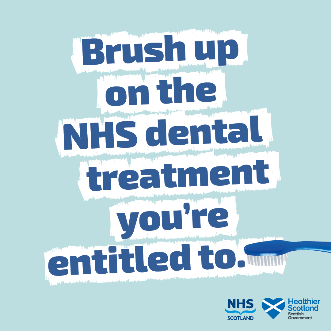 🗨️Make sure you #BrushUp on the NHS dental treatment you’re entitled to. Visit ➡️ NHSinform.scot/dentist Find out more ➡️gov.scot/news/increased…