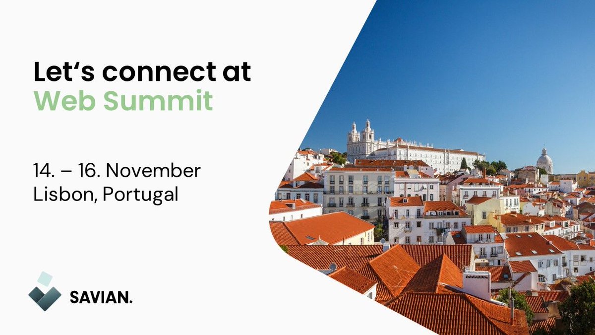 savian_io's tweet photo. We look forward to attending @WebSummit from 14. - 16. November in Lisbon, Portugal. Get in touch with us to schedule an appointment: hello@savian.io

➡️ We will exhibit at 15. October
📍 You will find us as part of the @german_pavilion at booth E230-B1-T2.03.

#websummit #lisbon https://t.co/Jq3PwKfDYX