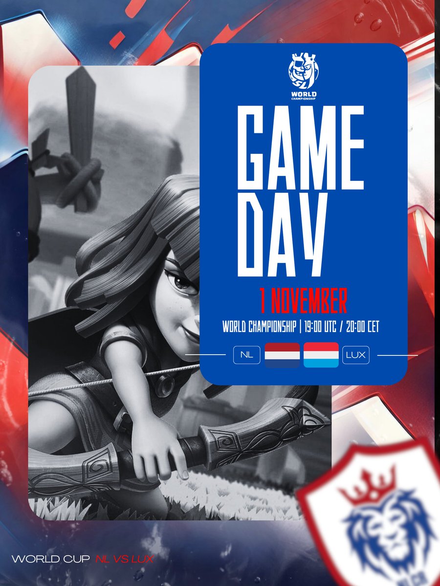 #ClashRoyale | <a href="/CR_Supremacy/">Supremacy League</a> 

Our national team enters the arena today for the first match of the World Cup 👊

We need your support 🇳🇱

🏆 World Cup
🆚 <a href="/LuxCRteam/">LuxRoyale_Team</a> 🇱🇺
⏰ 19:00 UTC / 20:00 CET

#Nederland