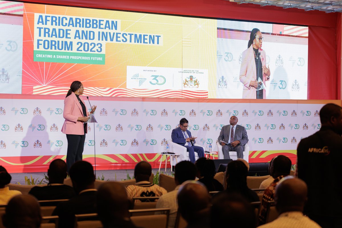 afreximbank's tweet photo. Dr. Ashni Singh, Minister of Finance, Cooperative Republic of Guyana, and Prof. Benedict Oramah, President and Chairman of the Board of Directors of Afreximbank, closed off the #ACTIF_2023 with a press conference, in which the media were able to ask their questions surrounding the successful second edition of the AfriCaribbean trade and Investment Forum, what is next to come for Afreximbank and the Africa-Caribbean trade, and so much more.
We hope this year’s ACTIF has been rewarding, informative and insightful for you all. Be sure to follow our pages for more updates! #Afreximbank