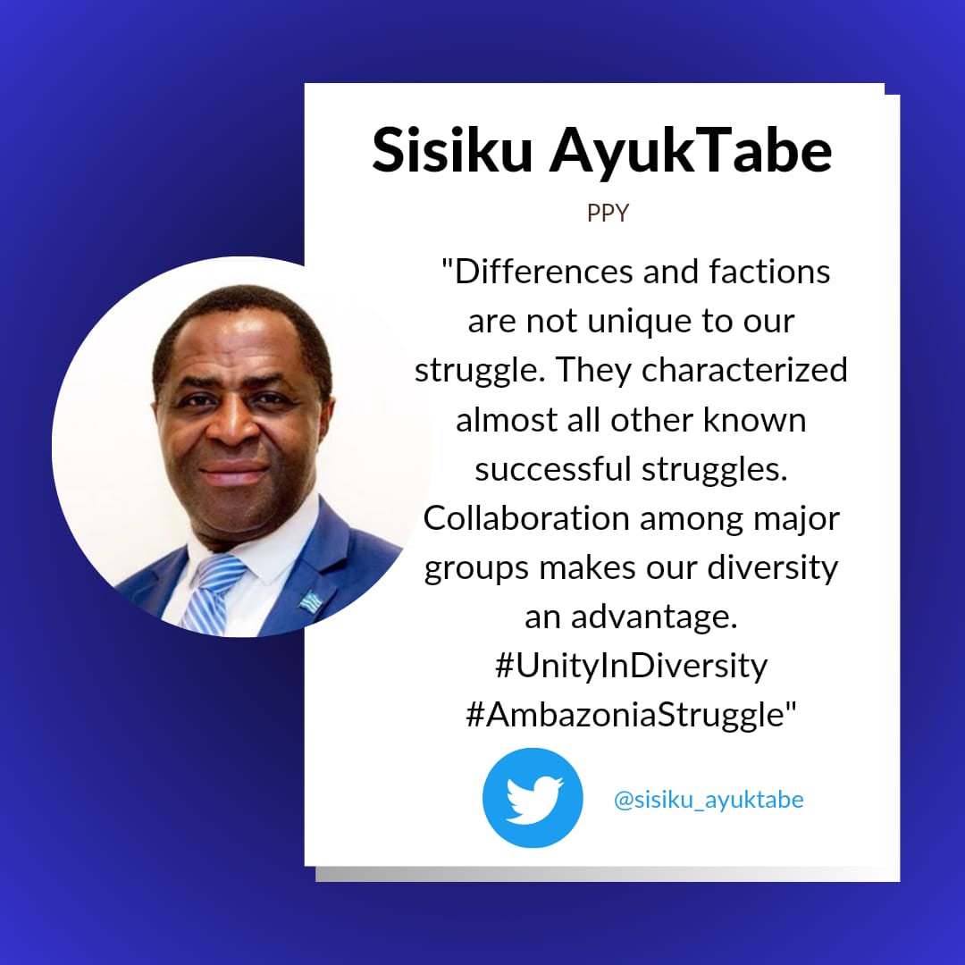 Differences and disagreements are inevitable within any movement. But as Ambazonians, we have one enemy - anyone standing in the way of our freedom and independence. Our collective desire for freedom overrides all disagreements. #AmbazoniaFreedom'