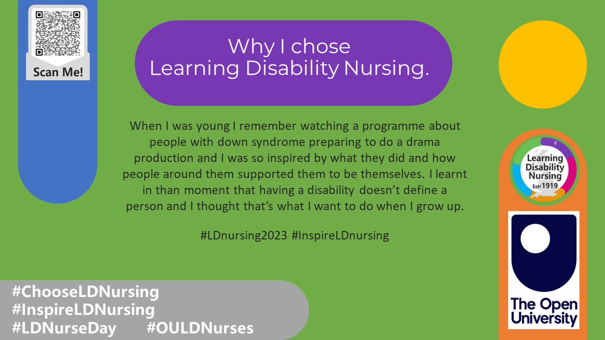 Happy 🥳#LDNurseDay Student nurse Antonia Adamson proudly shares Why I Chose #learningdisability #Nursing #ChooseLDNursing #InspireLDNursing #OULDNurses @UKLDCNN @LIDNAN_ @OU_HWSC @OUCymru @OUScotland @OUBelfast