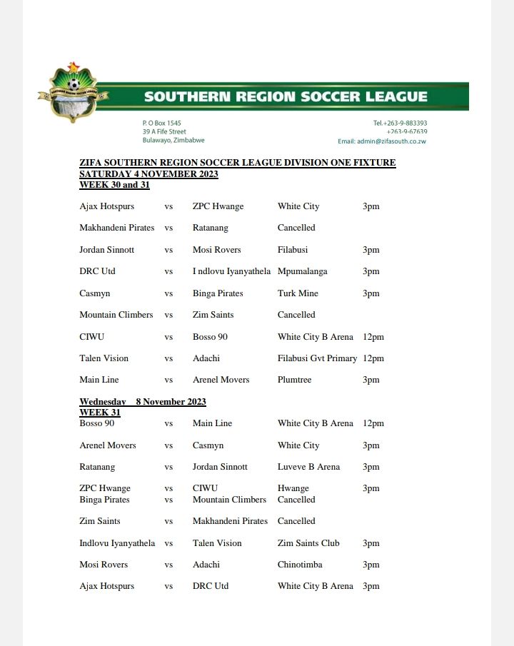 BingaPiratesFC's tweet photo. Week 30 and 31 fixtures https://t.co/GOdhKZHe9m