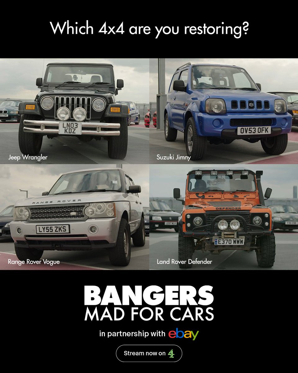 Which 4x4 car really reigns supreme? Tune in the latest episode of Bangers on @channel4 to settle the debate ⚖️ 🍿