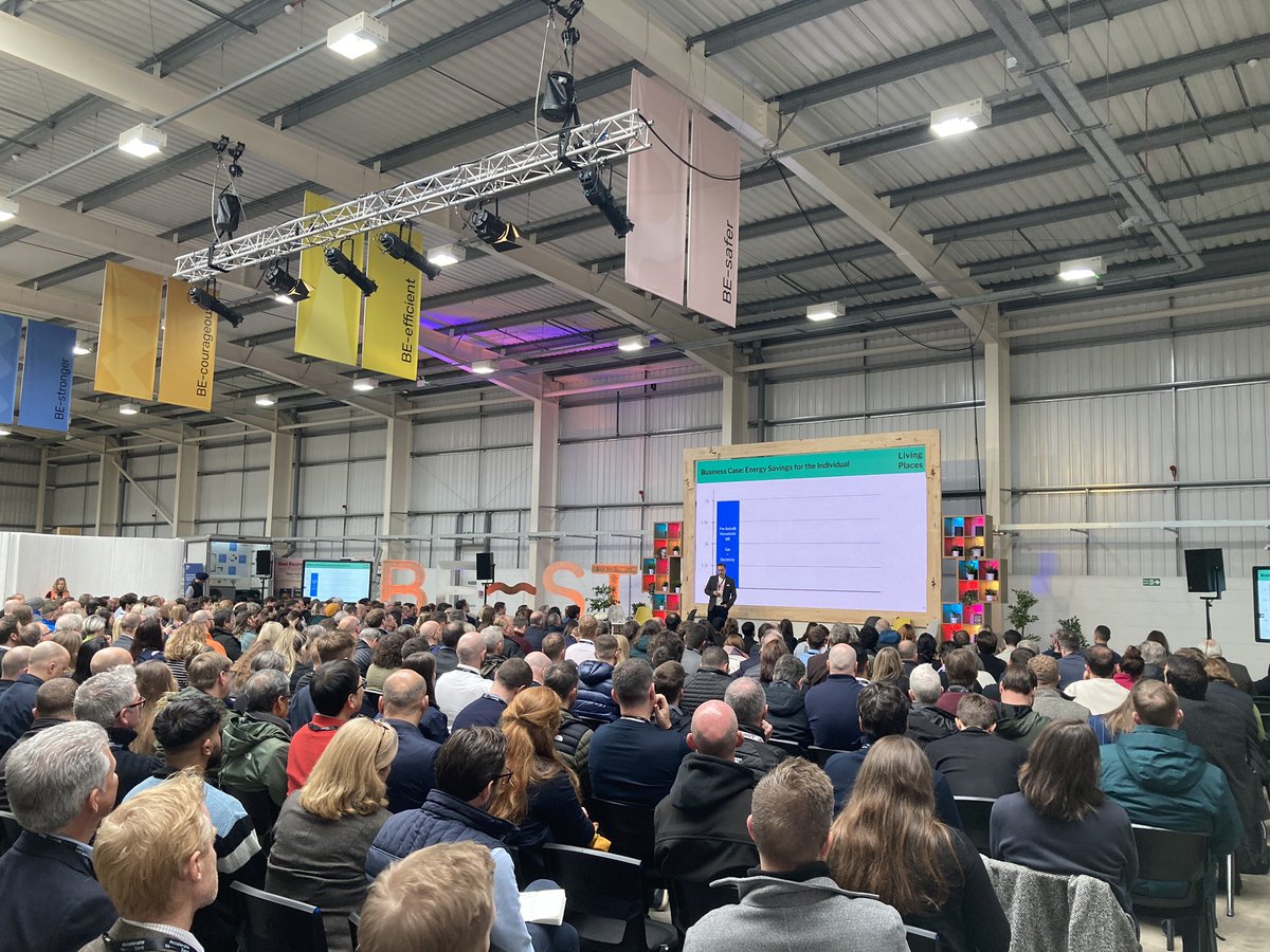 Our last speaker before the panel session Rufus Grantham from Living Places - delving into the financial cost and solutions of net zero - a vital and powerful topic. #bestfest23