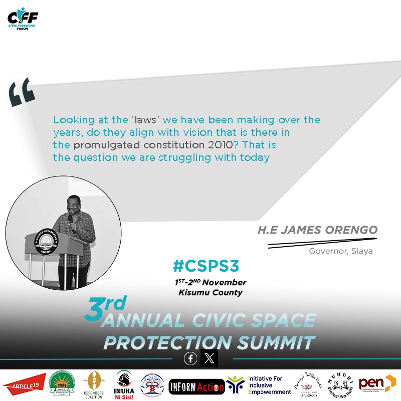 article19eafric's tweet image. Looking at the 'laws' we have been making over the years, do they align with the vision that is there in the promulgated constitution 2010? That is the question we are struggling with today. ~ H.E. James Orengo #CSPS3
