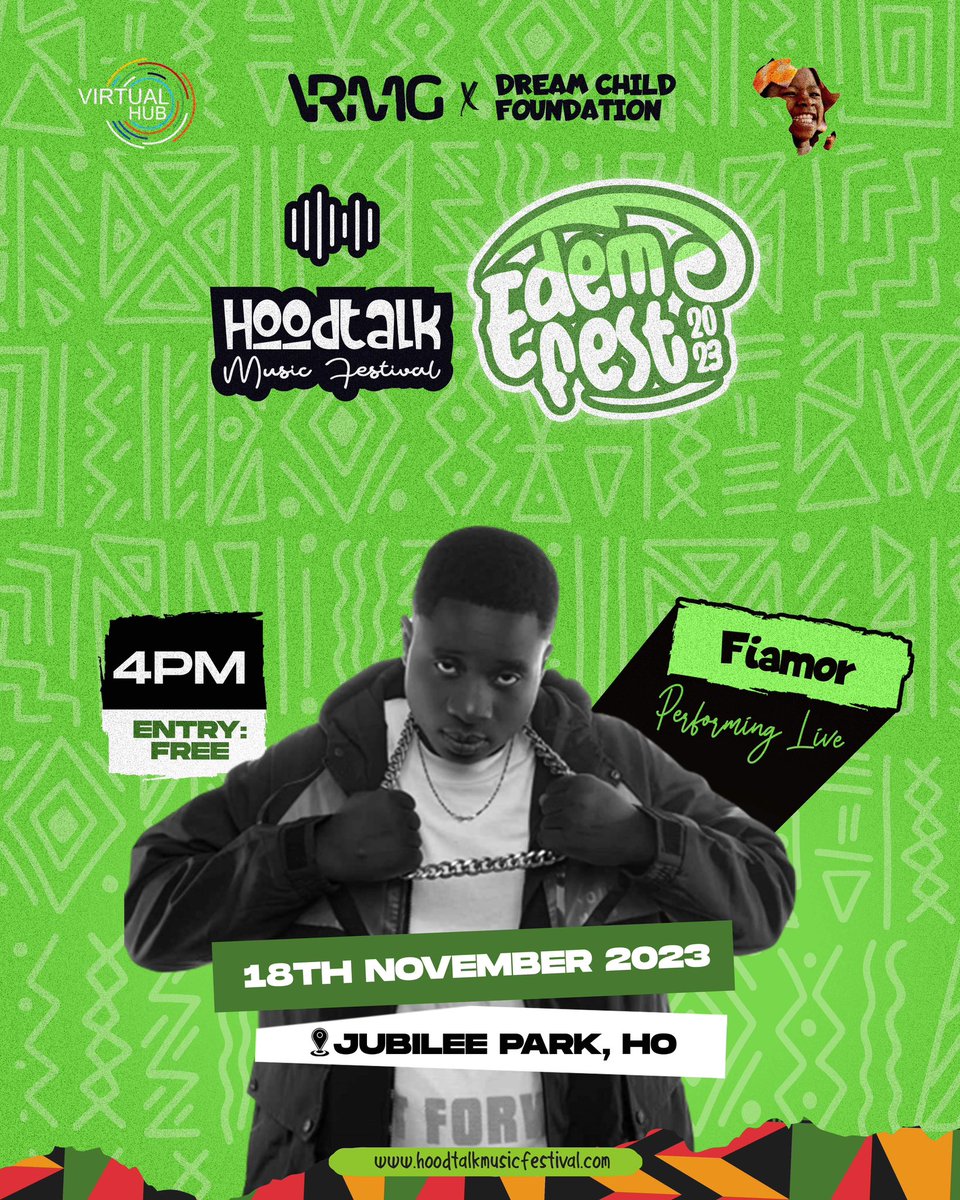 <a href="/iamFiamor/">Fiamor</a> will also join godfather <a href="/iamEdem/">Edem Goget’em</a> at #Edemfest on November 18th in #Ho, Jubilee Park. This event is a <a href="/TeamVRMG/">GOGET'EM</a> x Dream Child Foundation initiative with <a href="/HoodTalkMusic/">Hoodtalk Music Festival</a> Festival. #Edemfest23 

Listen to #WeDontReallyCare by #Edem here: orcd.co/wedontreallyca…