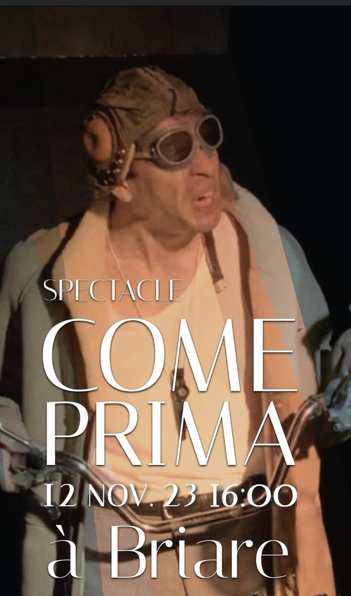 JEUX CONCOURS !
EXCEPTIONNEL ! 2 PLACES A GAGNER pour le spectacle Come Prima à Briare le 12 novembre à 16h00 si vous répondez à cette question :
Quel chanteur français est l'interprète de "le p'tit bonheur" sorti en 1948 ?
Vous avez la réponse ? Dites-le nous en MP 
#comeprima