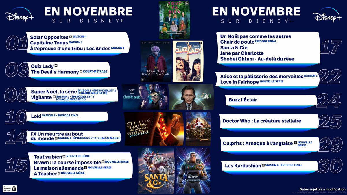 SeriesUpdateFR's tweet photo. Les programmes de Netflix, Prime Video et Disney+ pour le mois de novembre.🍂 https://t.co/D0Di1cJQOb