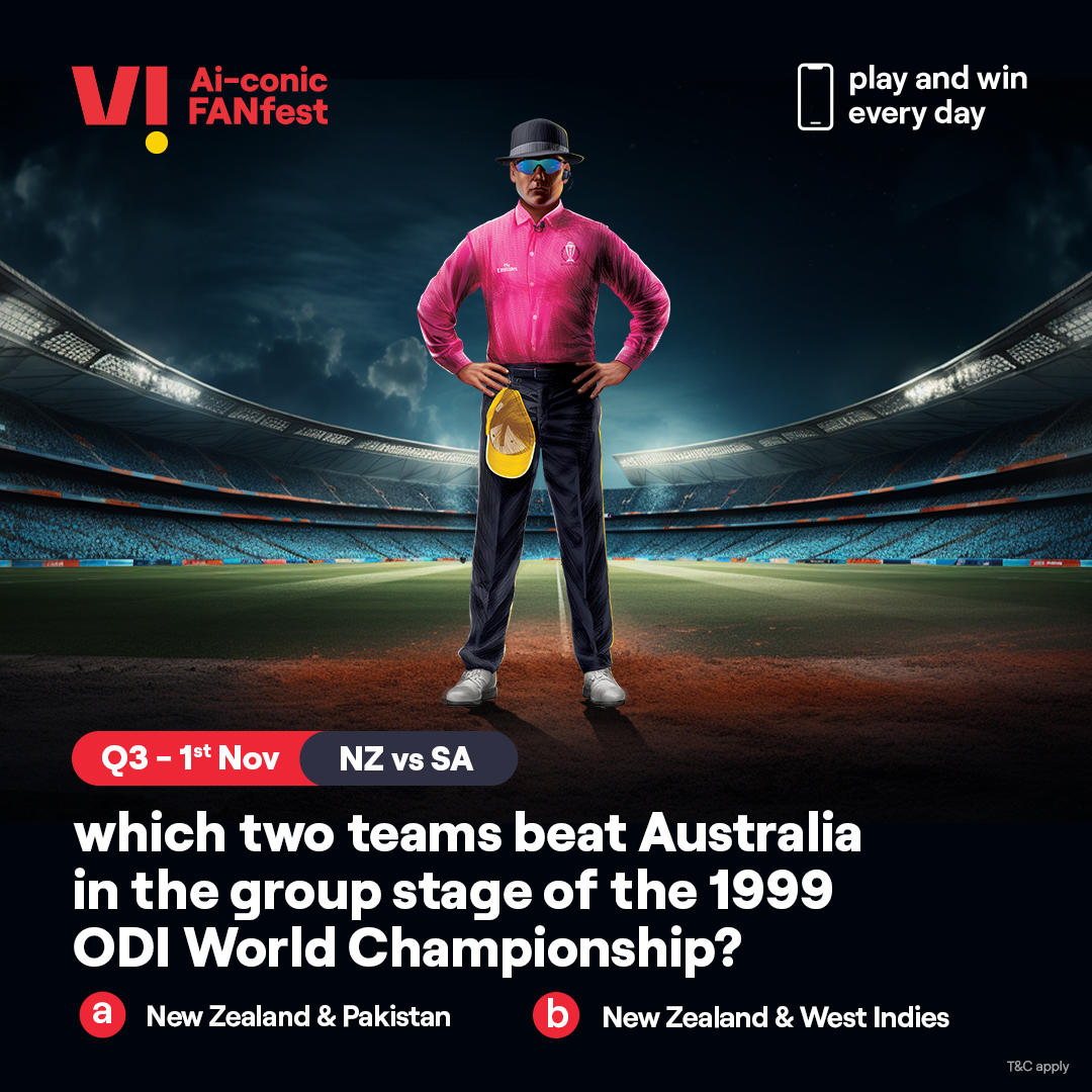 Their game has started, and so has yours. Share the right answer to all the questions of the day using #ViAiconicFANfest and you could stand a chance to win a #smartphone. Go on, take your shot. #ContestAlert #WorldCup #Cricket #CricketContest #Play2Win #Contest #NZvsSA
