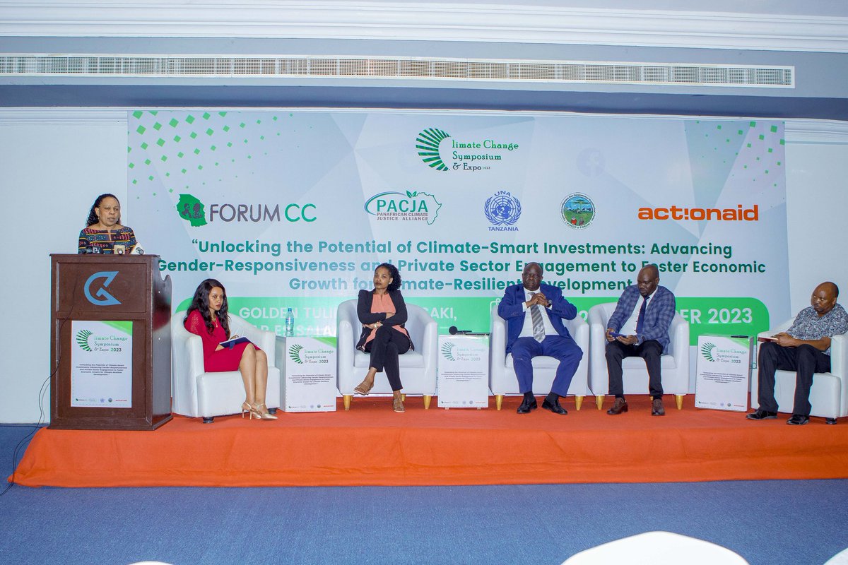 Forumcctza's tweet photo. The 7th climate change symposium and Expo 2023, coordinated by #forumcc,in collaboration with @ActionaidTz @UNA_Tz @PINGOsForum has attracted over 100 participants from Tanzania's Local Government Authorities, Ministries, CSOs, small farming, livestock keepers, and fishers. https://t.co/3Pf2IeRudY