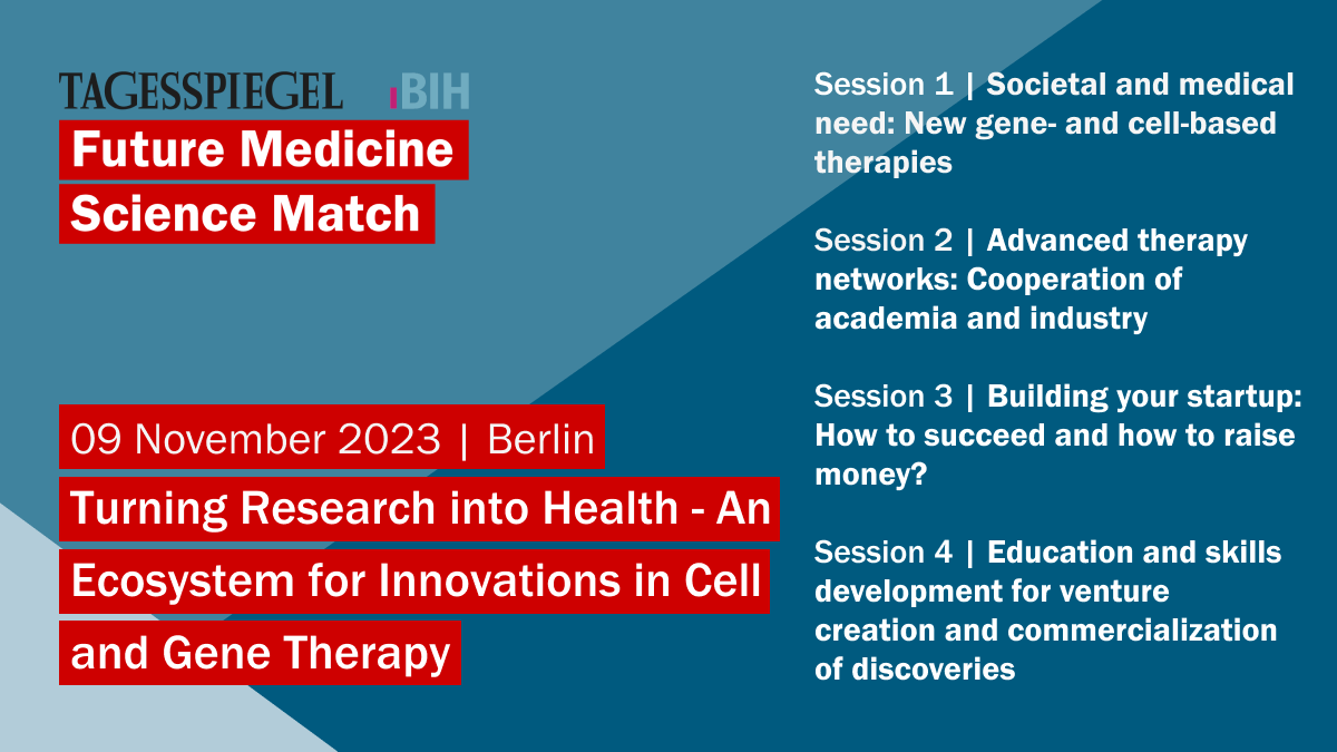 Live_TSP's tweet photo. In a few days, we are welcoming you to this year's #FutureMedicine #ScienceMatch! In four sessions international scientists will address the latest findings and present concepts and visions on innovations in #CellAndGeneTherapy.
Find more information here:
https://t.co/IPEL34mWTh https://t.co/jvWLpOBHqF