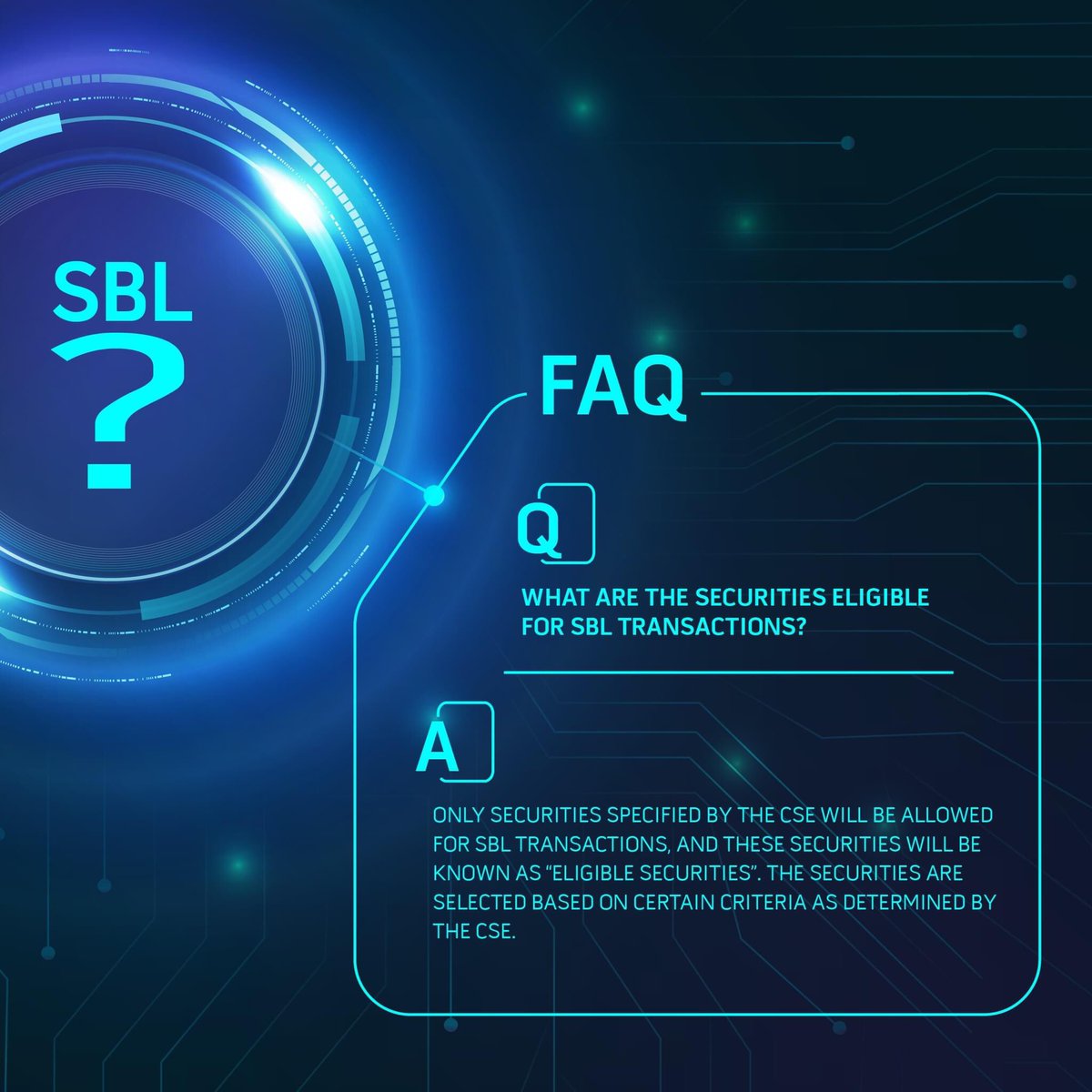 CSE_Media's tweet photo. What are the securities eligible for SBL transactions?
To know more: https://t.co/tKlRkWruZC
#colombostockexchange #stockmarket #stockborrowing #stockborrowingandlending #cse #srilanka https://t.co/DdPGIKxKu2