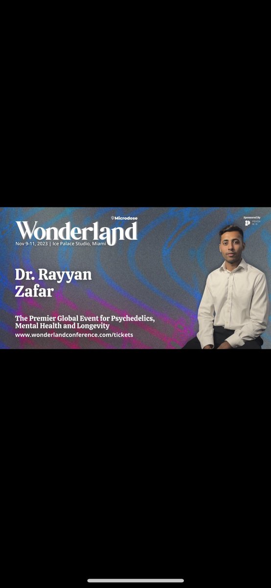 Looking forward to @wonderlandconf next week. You'll find me on the Expand stage on Saturday 11th November 12:00-12:30 during the event. I will be speaking on Psychoactive molecules in Alcohol use disorder. Use discount code RAYYANZ20 at checkout bit.ly/3QgiJqp