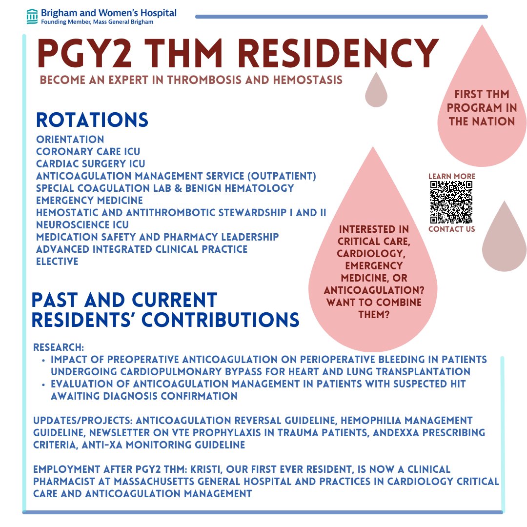 Unsure what a PGY2 THM residency entails? See below for more details! 

We will be hosting virtual information sessions on 11/8 and 11/14, and we look forward to chatting with you more about our program! Sign up here: forms.office.com/r/KGLbdJntjC 

#PharmRes #TwitteRx