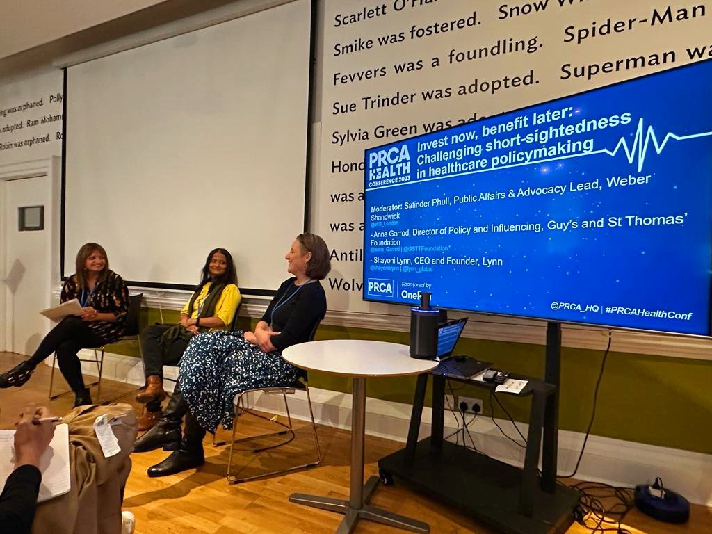 shayonislynn's tweet photo. Great to be with #PR and #comms #health pros at today's @PRCA_HQ #PRCaHealthConf - on a panel with @anna_garrod and Satinder - discussing the importance of investing now in health policy for improved outcomes in the future. https://t.co/CKXb13GFqt