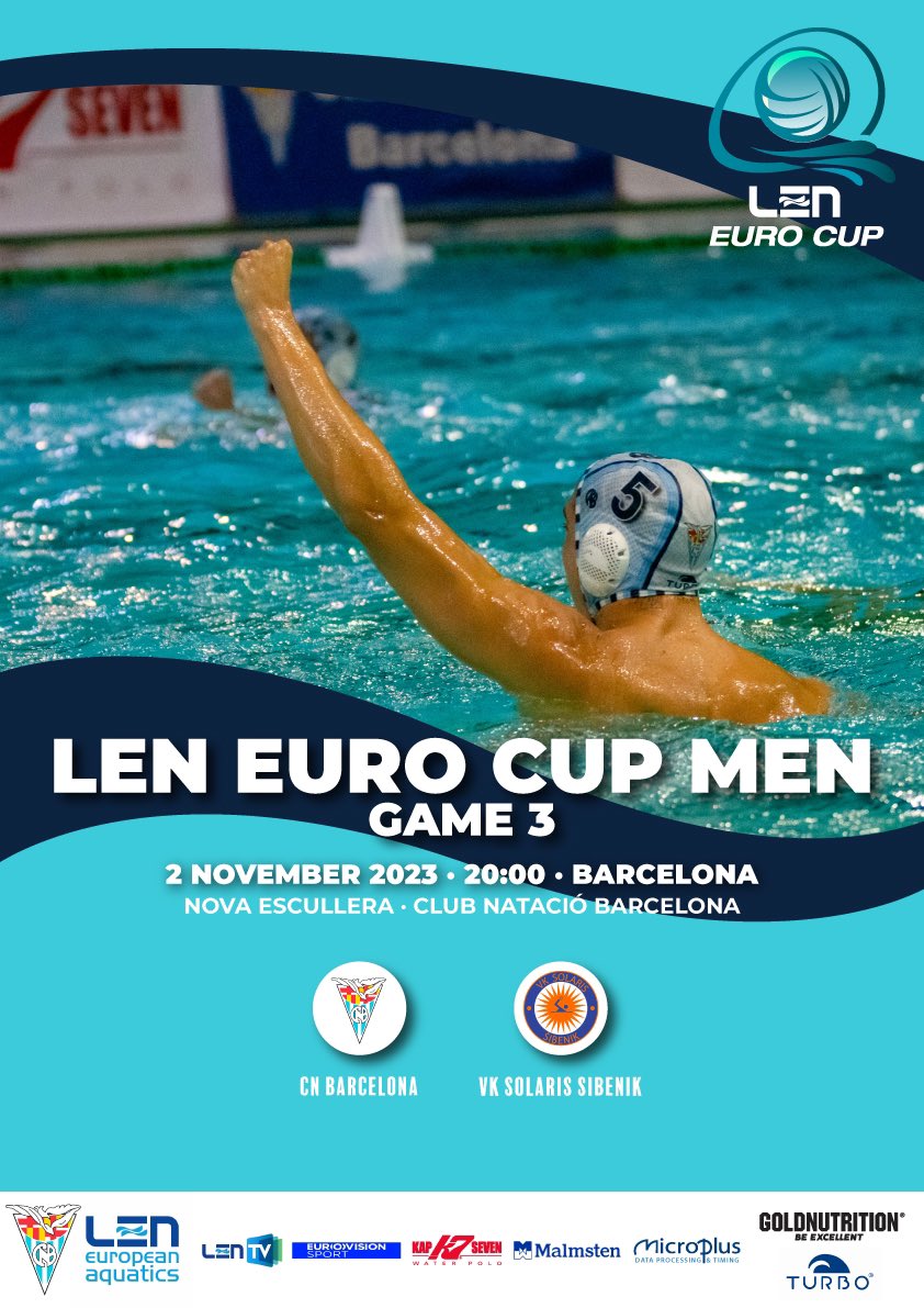 CNBARCELONA's tweet photo. MATCH DAY🔥🤽🏼‍♂️

3r partit Round Qualification LEN EUROCUP🏆 

📆02/11 - 20:00h
🆚 Solaris
📍Piscina Nova de l’Escullera

A per totes equip!💪🏽💪🏽
Omplim la grada cenebistes!

#cnbisbig #5pals #waterpolo #pallanuoto https://t.co/2xTNYmDBT9