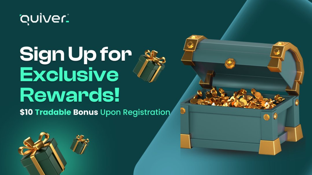 We're giving away a NO DEPOSIT $10 trade bonus to everyone that registers on Quiver and tries out our exchange 🫡 

Register and claim your bonus here: bit.ly/3F2BZlS 

Eligibility criteria for the bonus is listed in the comments below 👇
