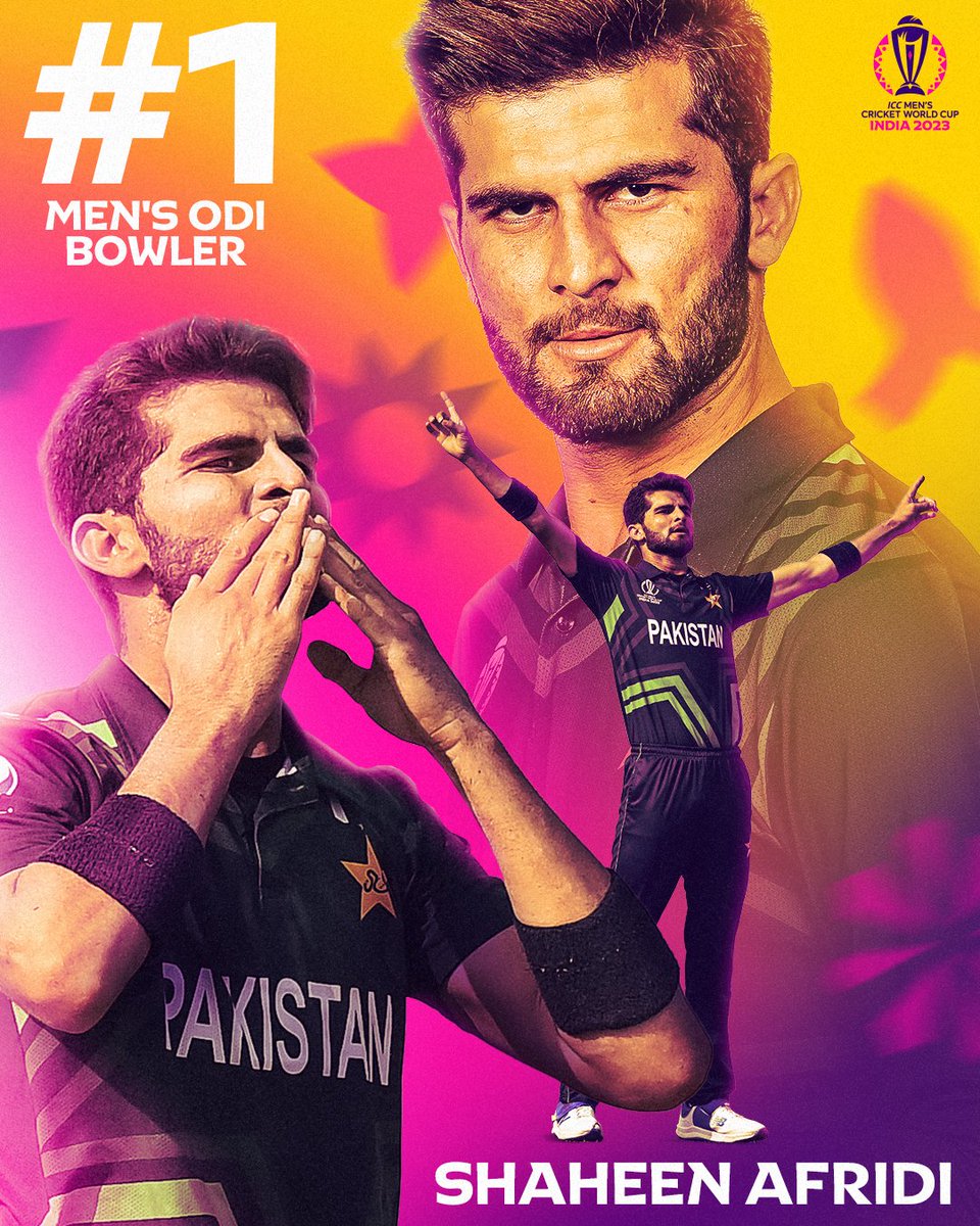 ICC's tweet photo. Joy for Pakistan as Shaheen Afridi is crowned No.1 ranked bowler on the latest @MRFWorldwide ICC Men's ODI Player Rankings 👏

Details 👇

https://t.co/jB7vDWimfq https://t.co/RqAX91N5mj