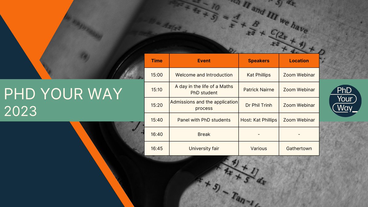 Today's the day! In less than three hours we're going live with the second PhD Your Way event, the link's been sent so there's no going back! This wouldn't have been possible without the incredible support team we have behind the scenes, and the generous support of @LondMathSoc