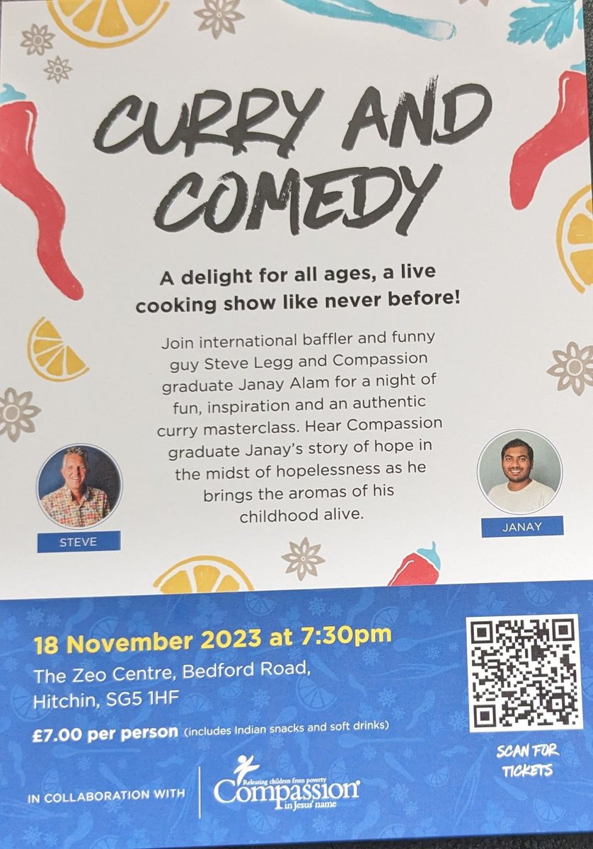 cvm_East's tweet photo. Like Comedy and #curry? Come hear about the work of @compassion while @SteveLeggUK cracks a few jokes and watching a cookery masterclass from Janay Alam. Promises to be #fun #inspirational and something interesting for a wet winters Saturday night @zeochurch @zeochurchmen https://t.co/CGoC81IlWu