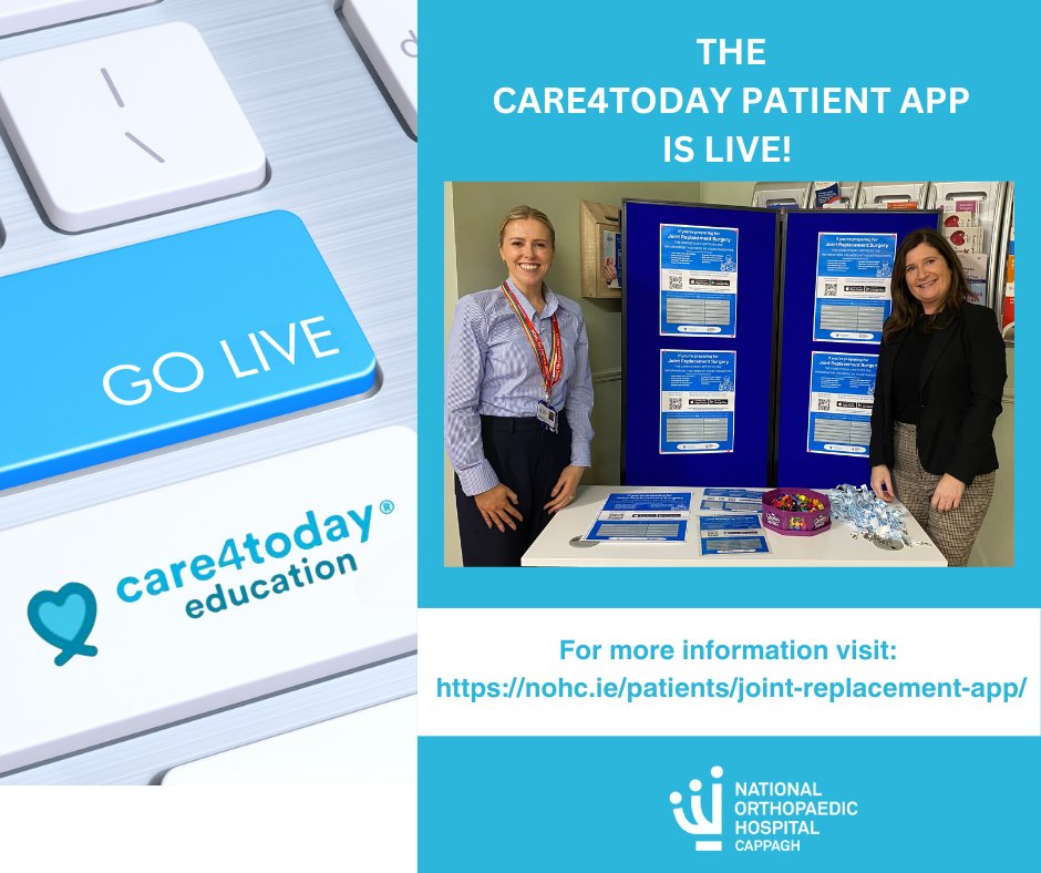 Delighted to launch the Care4Today App, a powerful tool to help patients prepare for and recover from joint replacement surgery. A big thank you to Lorraine O'Sullivan @jnjmedtechuki & Jacqui Given @NOHCOrthopaedic for putting the information patients need at their fingertips.
