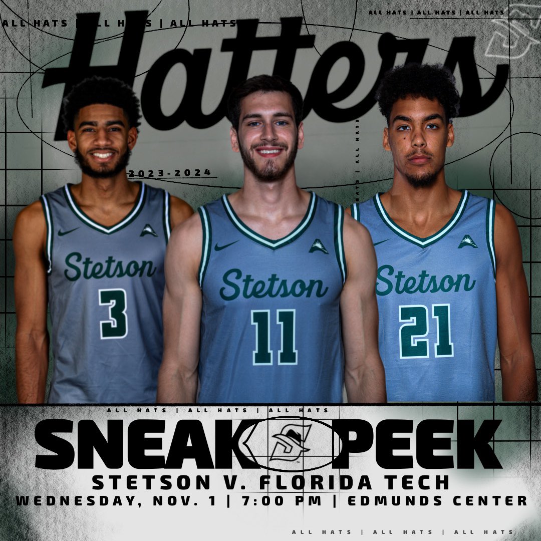 Back in the Edmunds Center tonight for an Exhibition vs. <a href="/FloridaTechMBB/">Florida Tech Men's Hoops</a> 

📍 DeLand, FL
⏰ 7:00PM
🎟️ Free Admission 
📺 ESPN +

#AllHats 🎩