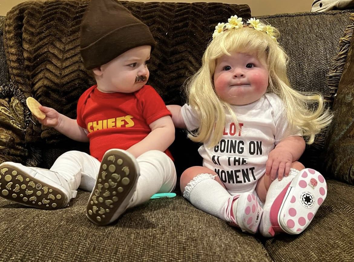 RickKarle's tweet photo. .@taylorswift13 &amp; Travis Kelce fans Piper Thomley and Tucker Johnson of Tuscaloosa  made for a great Halloween couple.

Please offer your best to
#BabyTaylorSwift and #BabyTravisKelce 

📸 Marrow &amp; Loren Thomley

@Chiefs @NFL #TaylorSwift 
#TravisKelce 
#BabyTaylorKelce @WVTM13 https://t.co/WegAWl0JrW