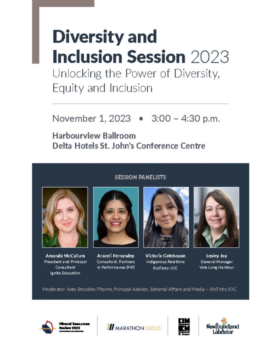 Unlocking the Power of Diversity, Equity and Inclusion 
Today from 3:00 - 4:30 p.m. in the 
Harbourview Ballroom 
1/2