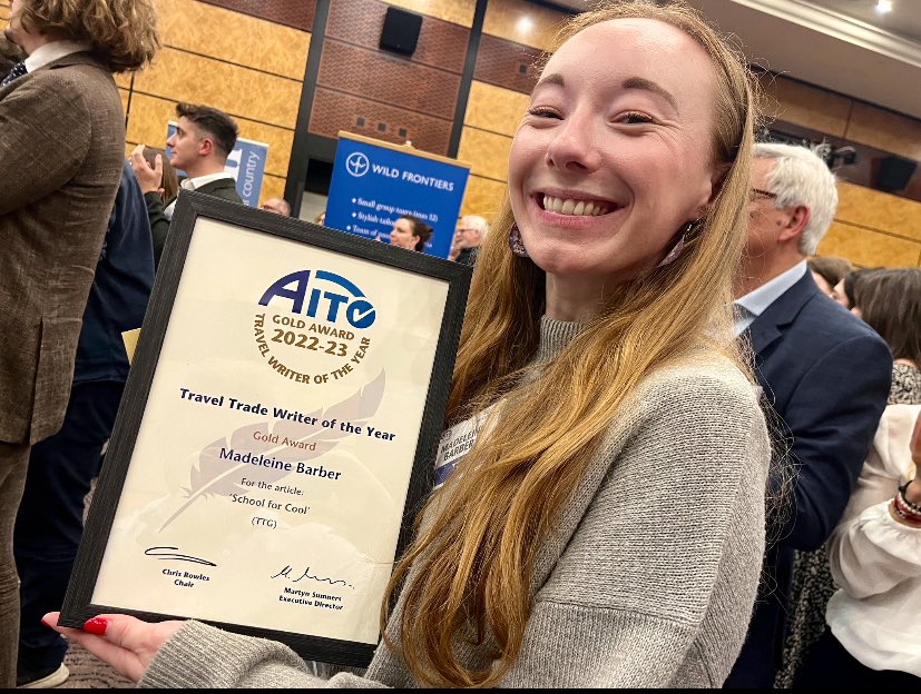 So proud of our multi-talented special projects editor <a href="/MadeleineLilyB/">Madeleine Barber</a>, who was recognised as <a href="/AITOHQ/">AITO</a> Travel Trade Writer of the Year last night for her brilliant piece about a citizen science trip with <a href="/ExodusTravels/">Exodus Adventure Travels</a> 🙌: ttgmedia.com/features/is-th… #SmarterBetterFairer