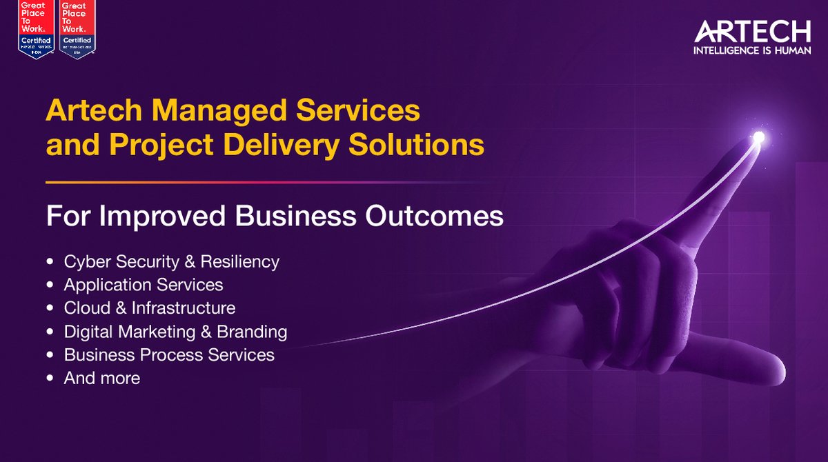 Artech_LLC's tweet image. At Artech, innovation meets reliability! Explore our wide spectrum of services, meticulously tailored to enhance your business outcomes, ensuring you stay ahead in this competitive landscape.
Visit artech.com for more information.
#ClientSolutions #BusinessOutcomes