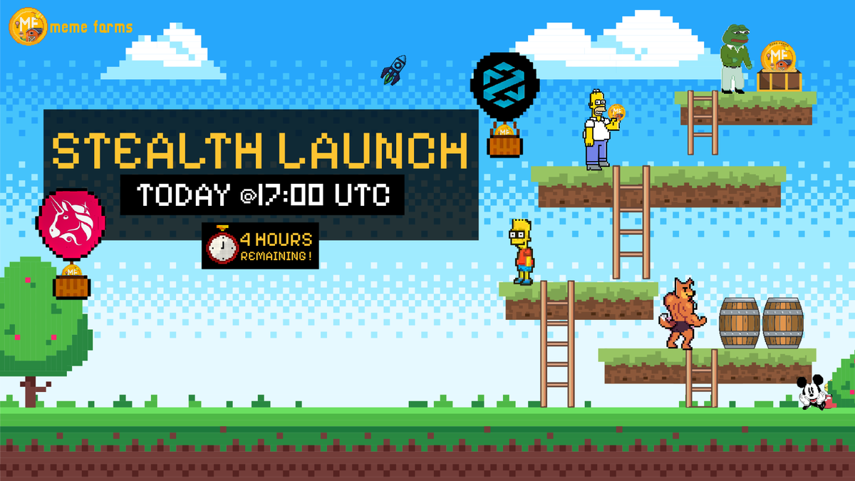 Meme_Farms's tweet photo. 🚀Meme Farms Stealth Launch Today @ 17:00 UTC

⏰Just 4 Hours Remaining to launch !

⏱️set reminder.

👉 https://t.co/2VDnUjcTdT

#Memefarms #memecoin #Memeland #Binance  #Ethereum #MemeCoinSeason #Uniswap #Dextools https://t.co/XeSkxP17yv